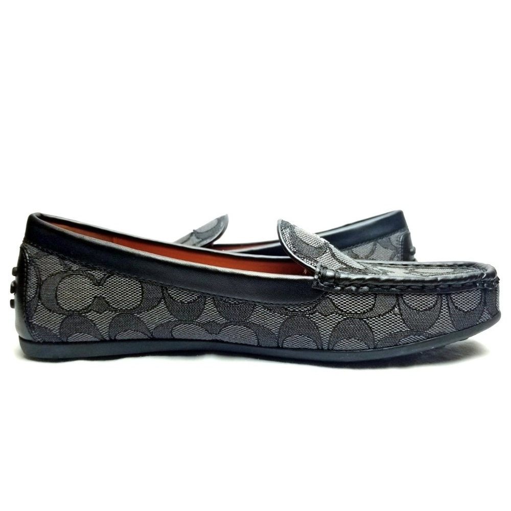COACH: "Gable" Black Signature Print Loafers